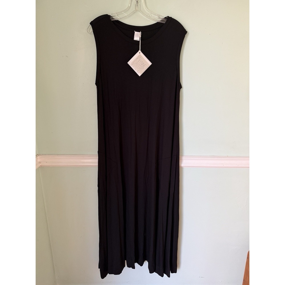 WynneLayers Women's Knit Sleeveless Dress Black XL‎ Maxi